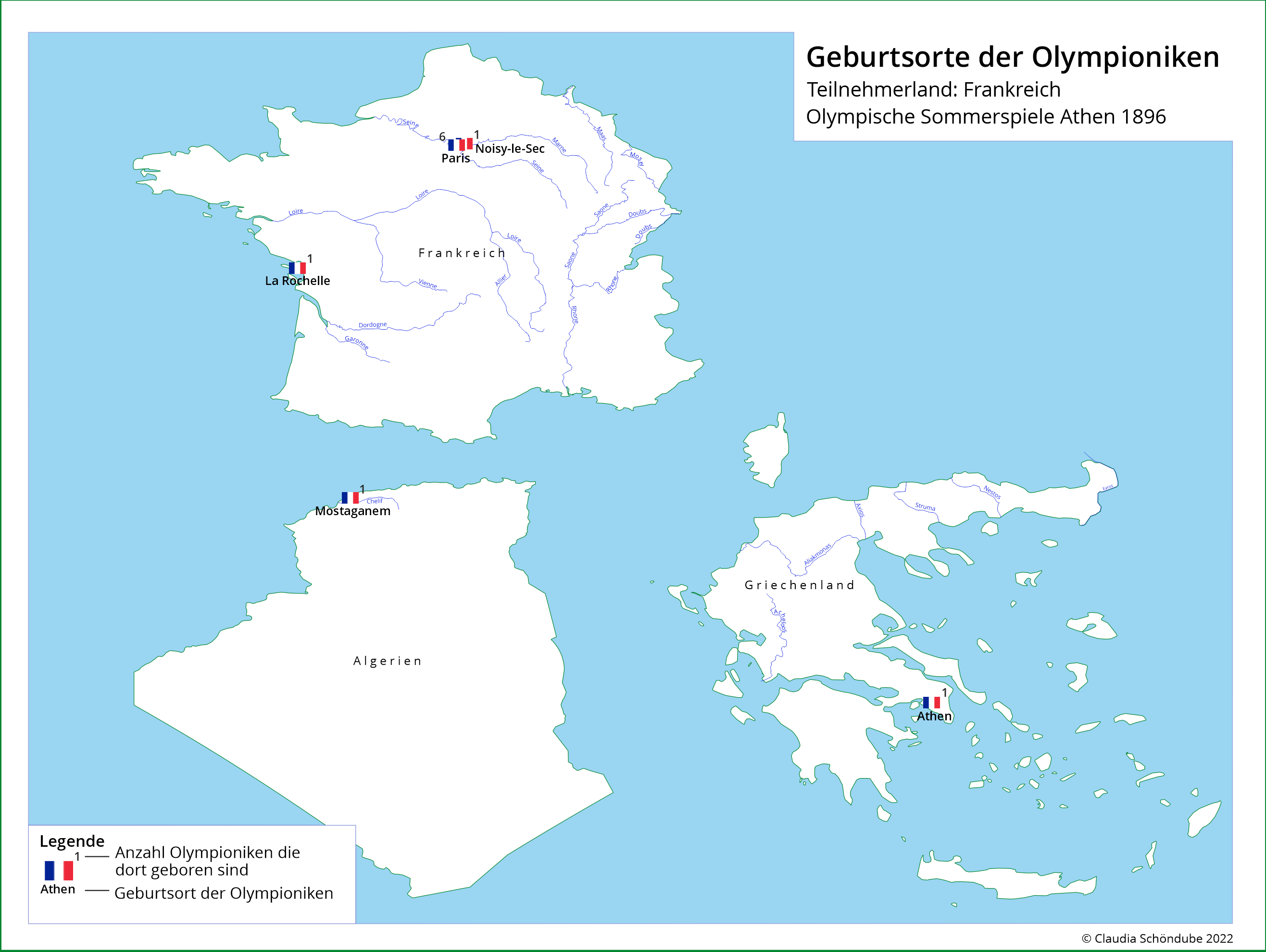 Geburtsorte Teilnehmer Frankreich