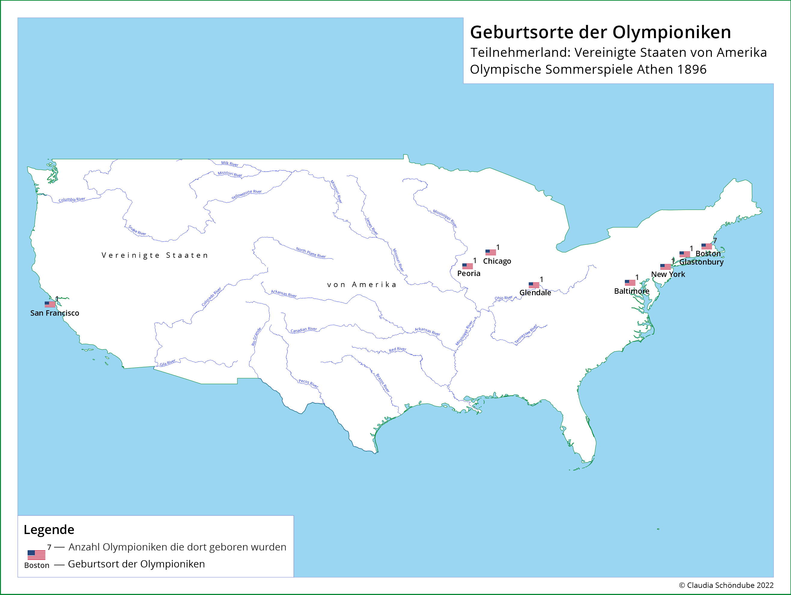 Geburtsorte Teilnehmer USA