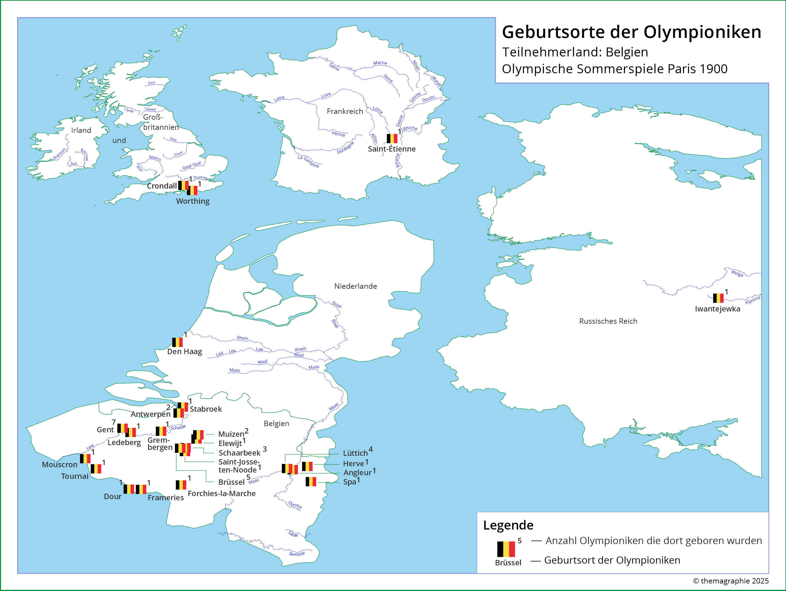 Geburtsorte Teilnehmer Belgien