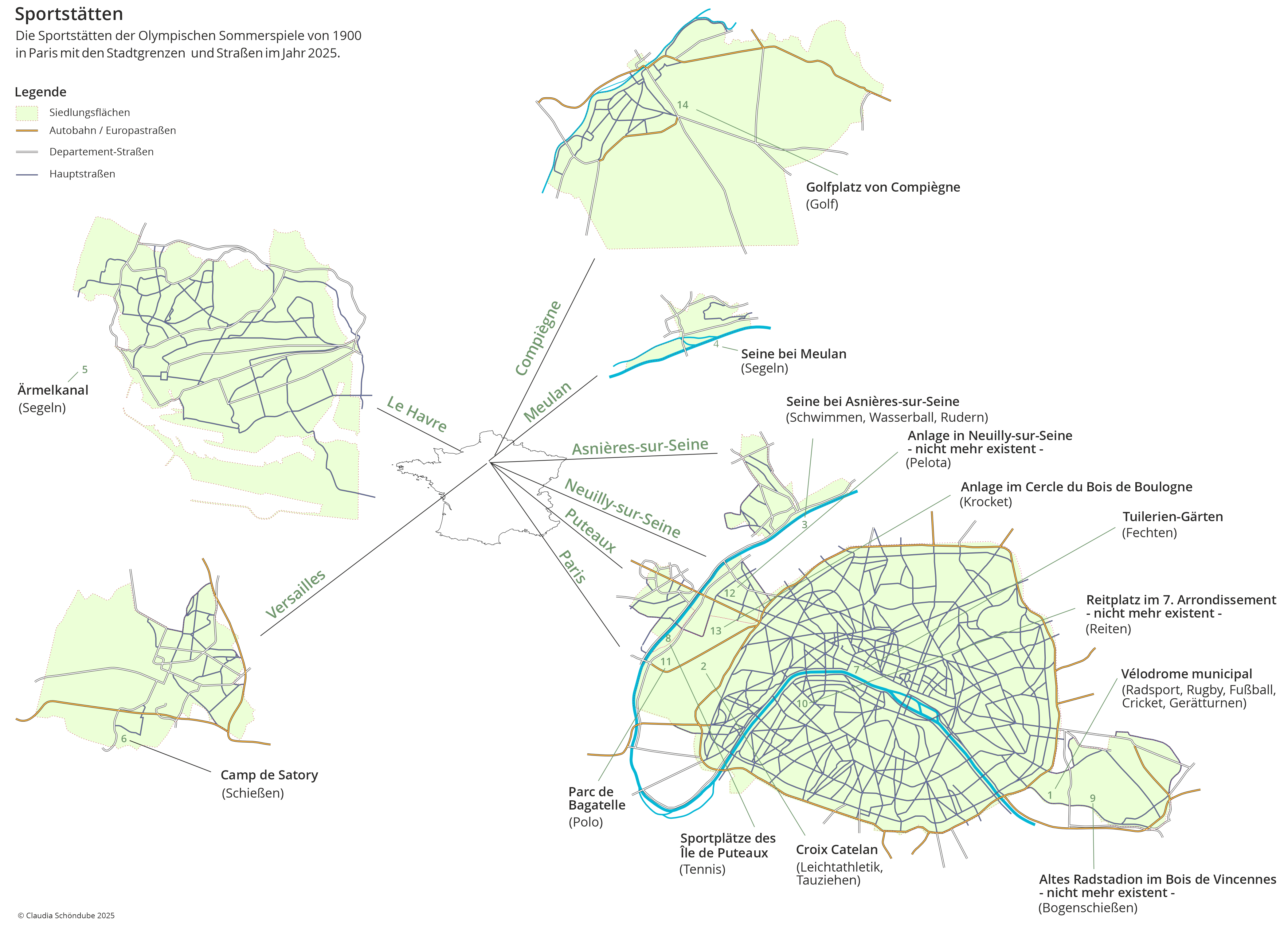 Sportstätten bei den Olympsichen Sommerspielen in Paris 1900